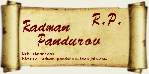 Radman Pandurov vizit kartica